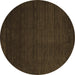 Round Abstract Brown Contemporary Rug, con141brn