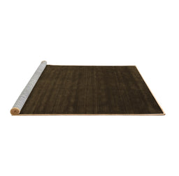Sideview of Machine Washable Abstract Brown Contemporary Rug, wshcon141brn