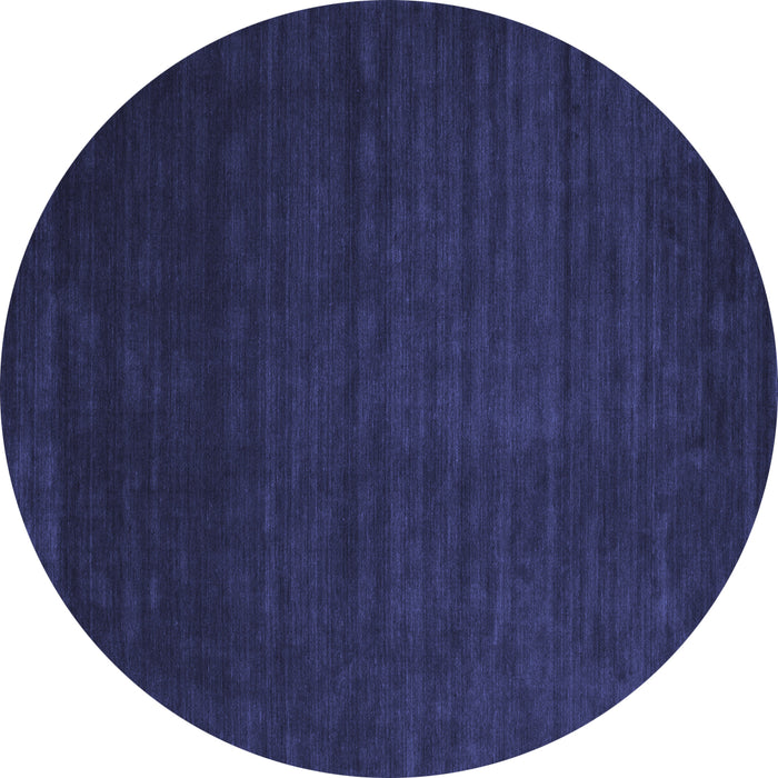 Round Abstract Blue Contemporary Rug, con141blu