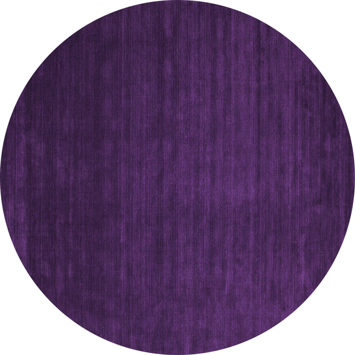 Round Abstract Purple Contemporary Rug, con141pur