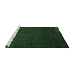 Sideview of Machine Washable Abstract Emerald Green Contemporary Area Rugs, wshcon141emgrn