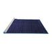 Sideview of Machine Washable Abstract Blue Contemporary Rug, wshcon141blu