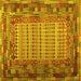 Square Machine Washable Patchwork Yellow Transitional Rug, wshcon1420yw