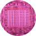 Round Patchwork Pink Transitional Rug, con1420pnk