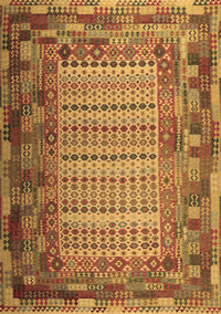 Patchwork Brown Transitional Rug, con1420brn