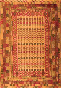 Patchwork Orange Transitional Rug, con1420org