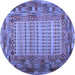 Round Patchwork Blue Transitional Rug, con1420blu