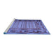 Sideview of Machine Washable Patchwork Blue Transitional Rug, wshcon1420blu