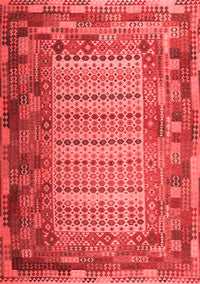 Patchwork Red Transitional Rug, con1420red