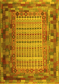 Patchwork Yellow Transitional Rug, con1420yw