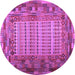 Round Patchwork Purple Transitional Rug, con1420pur