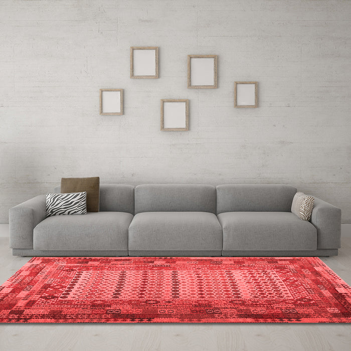 Transitional Red Washable Rugs