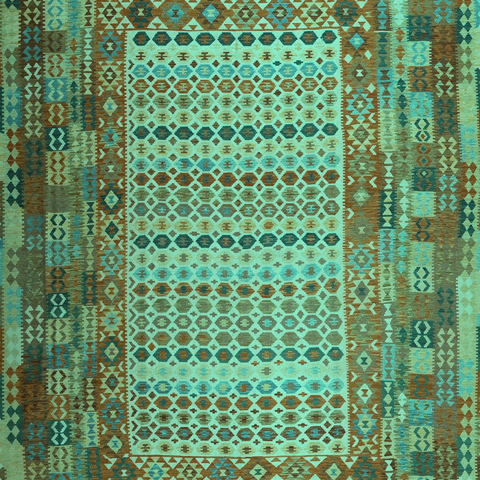 Patchwork Turquoise Transitional Rug, con1420turq