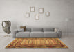 Machine Washable Patchwork Brown Transitional Rug in a Living Room,, wshcon1420brn