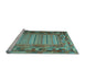 Sideview of Machine Washable Patchwork Light Blue Transitional Rug, wshcon1420lblu