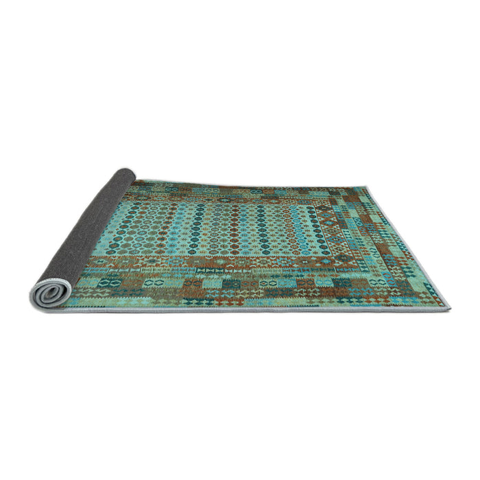 Sideview of Patchwork Light Blue Transitional Rug, con1420lblu