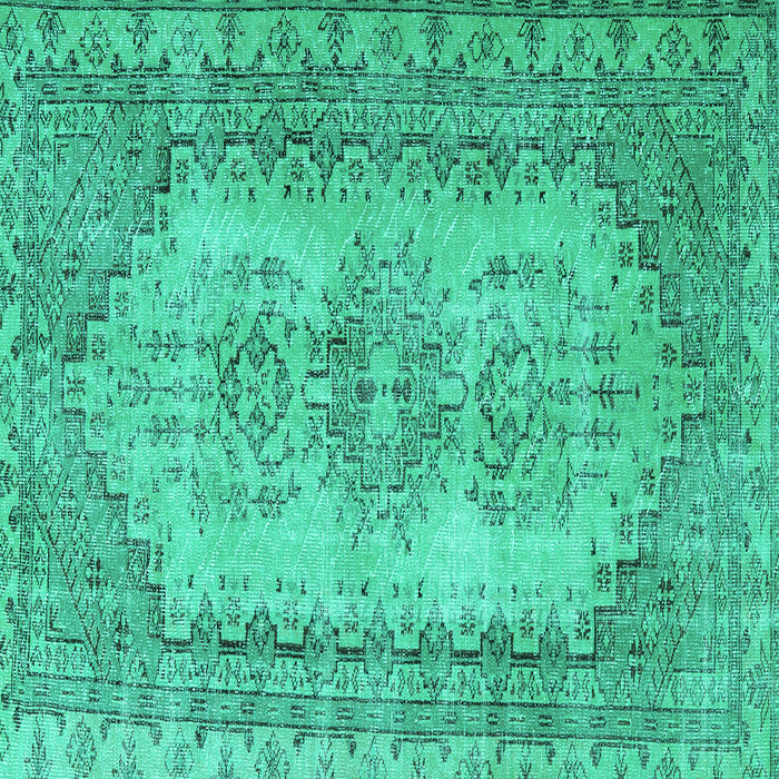 Square Machine Washable Abstract Turquoise Contemporary Area Rugs, wshcon1421turq