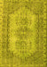 Machine Washable Abstract Yellow Contemporary Rug, wshcon1421yw