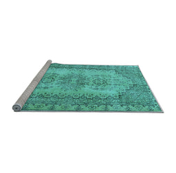 Sideview of Machine Washable Abstract Light Blue Contemporary Rug, wshcon1421lblu