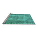 Sideview of Machine Washable Abstract Light Blue Contemporary Rug, wshcon1421lblu