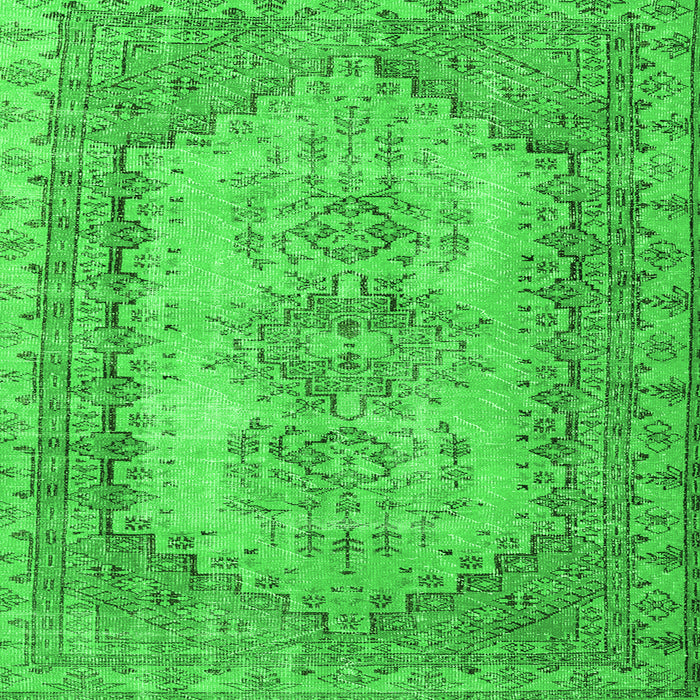 Serging Thickness of Abstract Green Contemporary Rug, con1421grn
