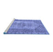 Sideview of Machine Washable Abstract Blue Contemporary Rug, wshcon1421blu