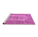 Sideview of Machine Washable Abstract Pink Contemporary Rug, wshcon1421pnk