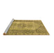 Sideview of Machine Washable Abstract Brown Contemporary Rug, wshcon1421brn