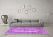 Machine Washable Abstract Purple Contemporary Area Rugs in a Living Room, wshcon1421pur