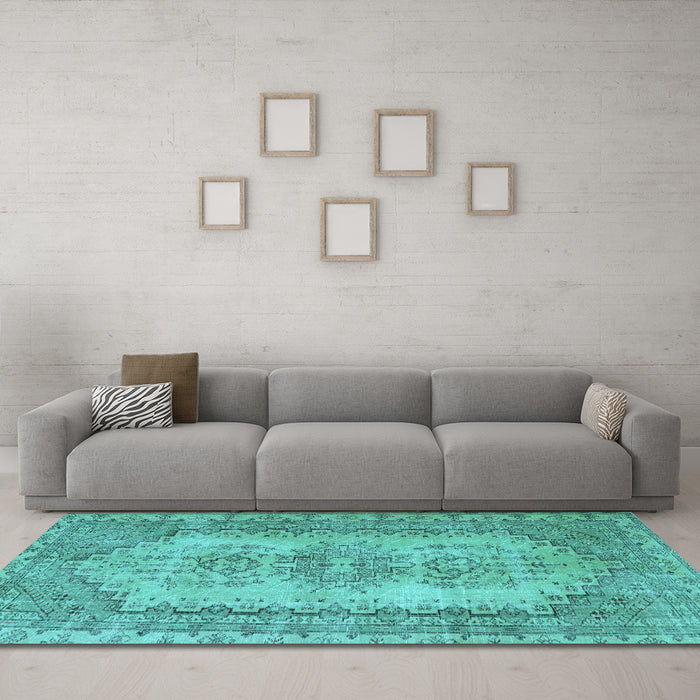 Machine Washable Abstract Light Blue Contemporary Rug in a Living Room, wshcon1421lblu