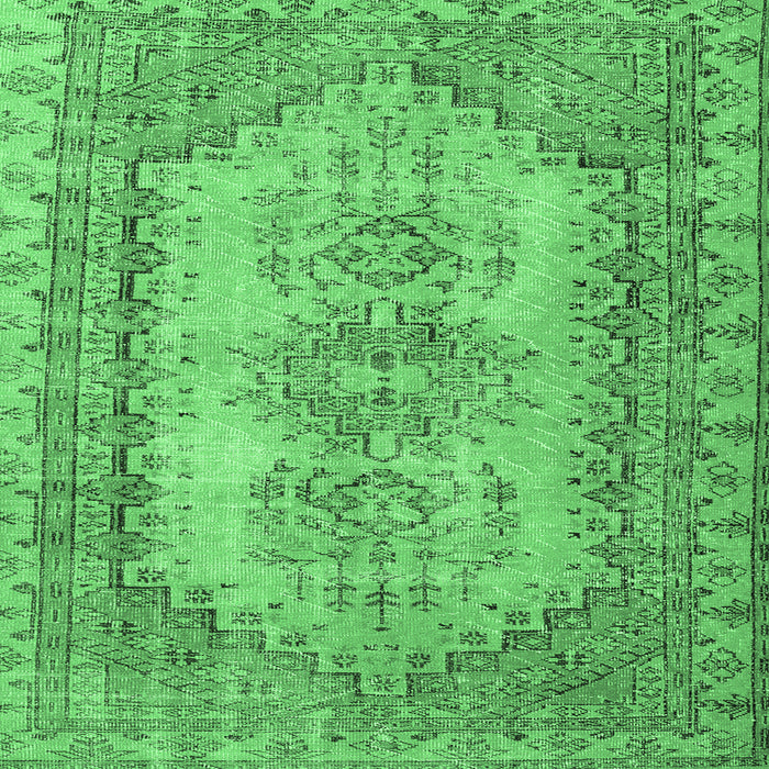 Square Abstract Emerald Green Contemporary Rug, con1421emgrn