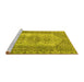 Sideview of Machine Washable Abstract Yellow Contemporary Rug, wshcon1421yw