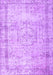 Machine Washable Abstract Purple Contemporary Area Rugs, wshcon1422pur