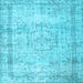 Square Abstract Light Blue Contemporary Rug, con1422lblu