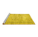 Sideview of Machine Washable Abstract Yellow Contemporary Rug, wshcon1422yw