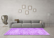 Machine Washable Abstract Purple Contemporary Area Rugs in a Living Room, wshcon1422pur