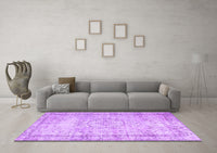 Machine Washable Abstract Purple Contemporary Rug, wshcon1422pur