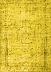 Abstract Yellow Contemporary Rug, con1422yw