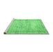 Sideview of Machine Washable Abstract Emerald Green Contemporary Area Rugs, wshcon1422emgrn