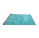 Sideview of Machine Washable Abstract Light Blue Contemporary Rug, wshcon1422lblu