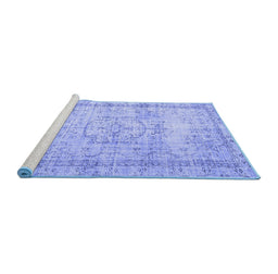 Sideview of Machine Washable Abstract Blue Contemporary Rug, wshcon1422blu