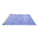 Sideview of Machine Washable Abstract Blue Contemporary Rug, wshcon1422blu