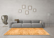 Machine Washable Abstract Orange Contemporary Area Rugs in a Living Room, wshcon1422org