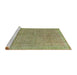 Serging Thickness of Machine Washable Contemporary Avocado Green Rug, wshcon1423