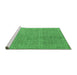 Sideview of Machine Washable Abstract Emerald Green Contemporary Area Rugs, wshcon1423emgrn