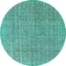 Round Machine Washable Abstract Light Blue Contemporary Rug, wshcon1423lblu