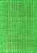 Serging Thickness of Machine Washable Abstract Green Contemporary Area Rugs, wshcon1423grn