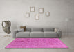 Machine Washable Abstract Pink Contemporary Rug in a Living Room, wshcon1423pnk