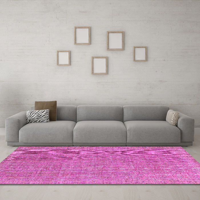 Machine Washable Abstract Pink Contemporary Rug in a Living Room, wshcon1423pnk