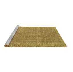 Sideview of Machine Washable Abstract Brown Contemporary Rug, wshcon1423brn